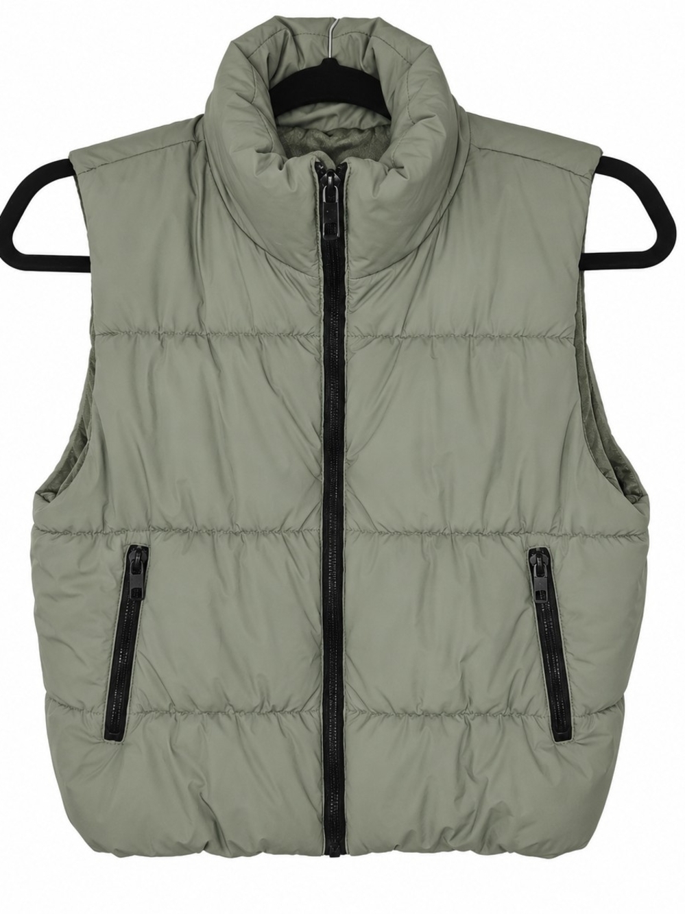 Love Tree Olive Green Puffer Vest Small Gorpcore Utility Y2K